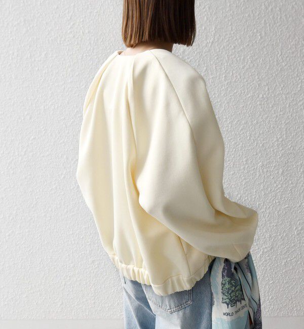 SHIPS any「SHIPS any:〈洗濯機可能〉ジャージー ギャザー コンパクト ブルゾン」|ブルゾン・スタジャン|