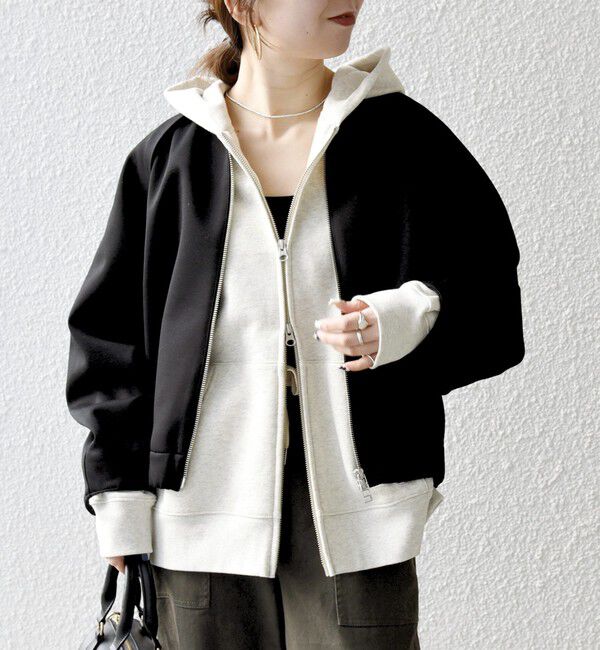 SHIPS any「SHIPS any:〈洗濯機可能〉ジャージー ギャザー コンパクト ブルゾン」|ブルゾン・スタジャン|