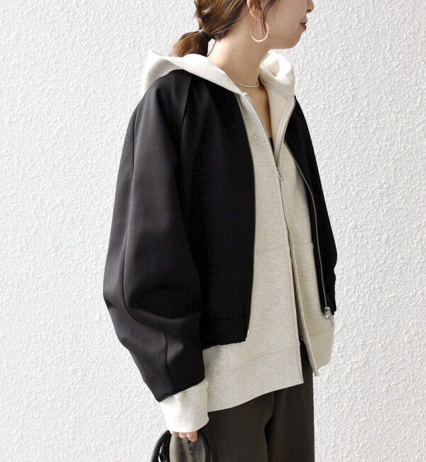 SHIPS any「SHIPS any:〈洗濯機可能〉ジャージー ギャザー コンパクト ブルゾン」|ブルゾン・スタジャン|