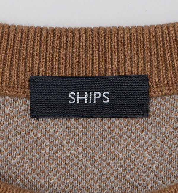 SHIPS「SHIPS: 〈洗濯機可能〉チェック コットンカシミヤ クルーネック」|ニット・セーター|