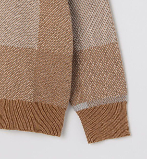 SHIPS「SHIPS: 〈洗濯機可能〉チェック コットンカシミヤ クルーネック」|ニット・セーター|