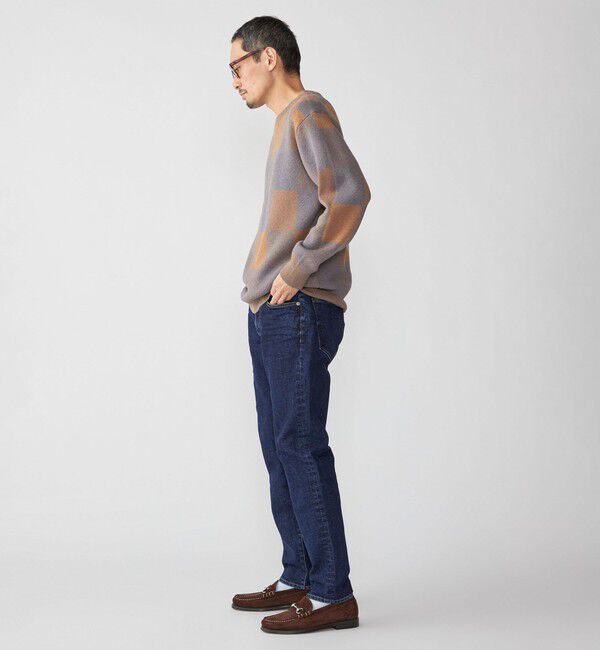 SHIPS「SHIPS: 〈洗濯機可能〉チェック コットンカシミヤ クルーネック」|ニット・セーター|