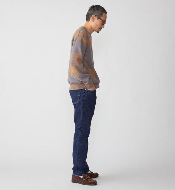 SHIPS「SHIPS: 〈洗濯機可能〉チェック コットンカシミヤ クルーネック」|ニット・セーター|