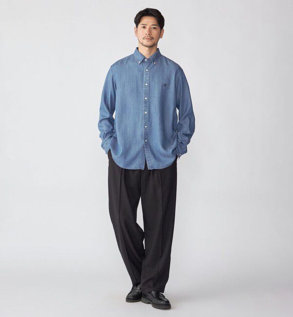 SHIPS「【WEB限定】SHIPS:〈手洗い可能〉リヨセル エア ボタンダウン デニム シャツ」|シャツ・ブラウス|