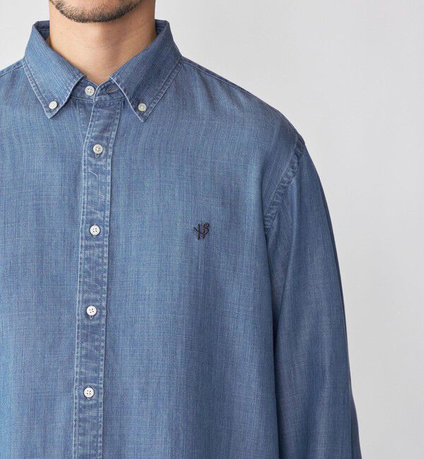 SHIPS「【WEB限定】SHIPS:〈手洗い可能〉リヨセル エア ボタンダウン デニム シャツ」|シャツ・ブラウス|