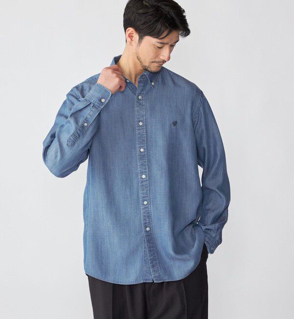 SHIPS「【WEB限定】SHIPS:〈手洗い可能〉リヨセル エア ボタンダウン デニム シャツ」|シャツ・ブラウス|