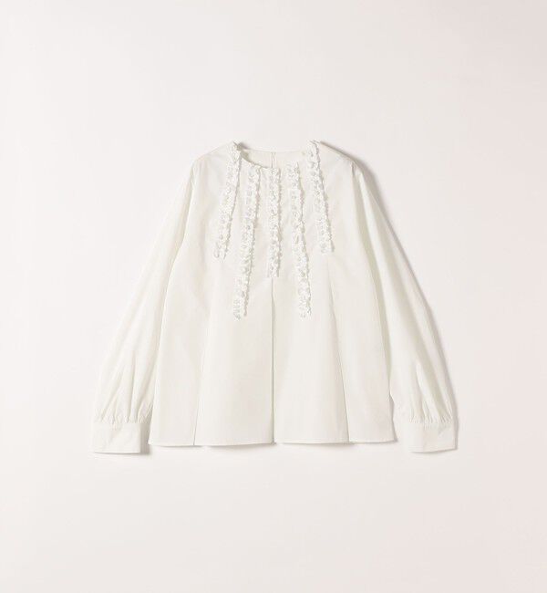 SHIPS any「SHIPS any:〈洗濯機可能〉REPREVE フリル クルーネック Aライン ブラウス」|シャツ・ブラウス|