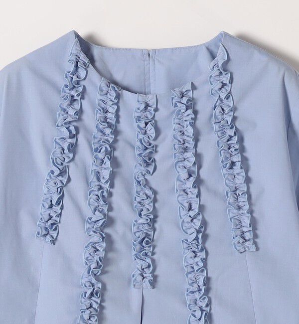 SHIPS any「SHIPS any:〈洗濯機可能〉REPREVE フリル クルーネック Aライン ブラウス」|シャツ・ブラウス|