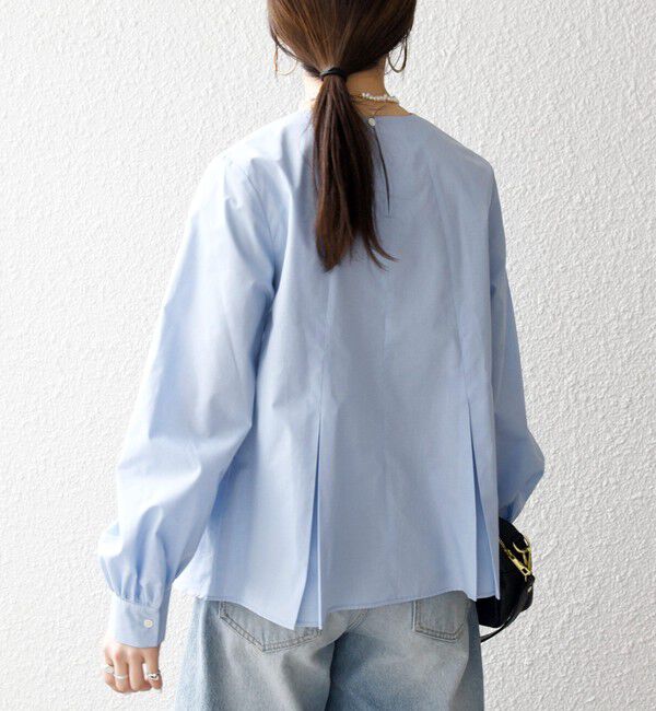 SHIPS any「SHIPS any:〈洗濯機可能〉REPREVE フリル クルーネック Aライン ブラウス」|シャツ・ブラウス|