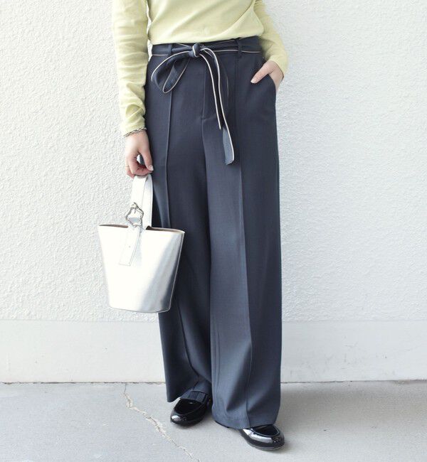 SHIPS Colors 「SHIPS Colors:〈手洗い可能〉パイピング リボン パンツ」|その他|ダークグレー