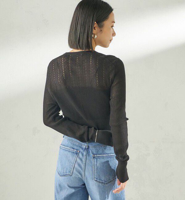 SHIPS for women「堀田茜&times;SHIPS:〈手洗い可能〉アイレット ニット カーディガン」|カーディガン|