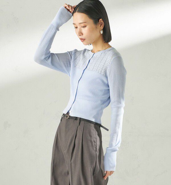 SHIPS for women「堀田茜&times;SHIPS:〈手洗い可能〉アイレット ニット カーディガン」|カーディガン|