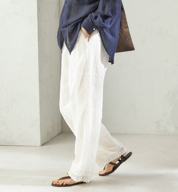 SHIPS for women「《予約》〈手洗い可能〉パッチワーク レース ドロスト パンツ」|その他|