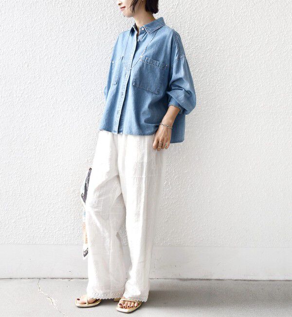 SHIPS for women「《予約》〈手洗い可能〉パッチワーク レース ドロスト パンツ」|その他|