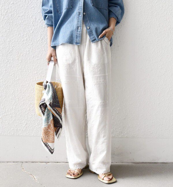 SHIPS for women「《予約》〈手洗い可能〉パッチワーク レース ドロスト パンツ」|その他|