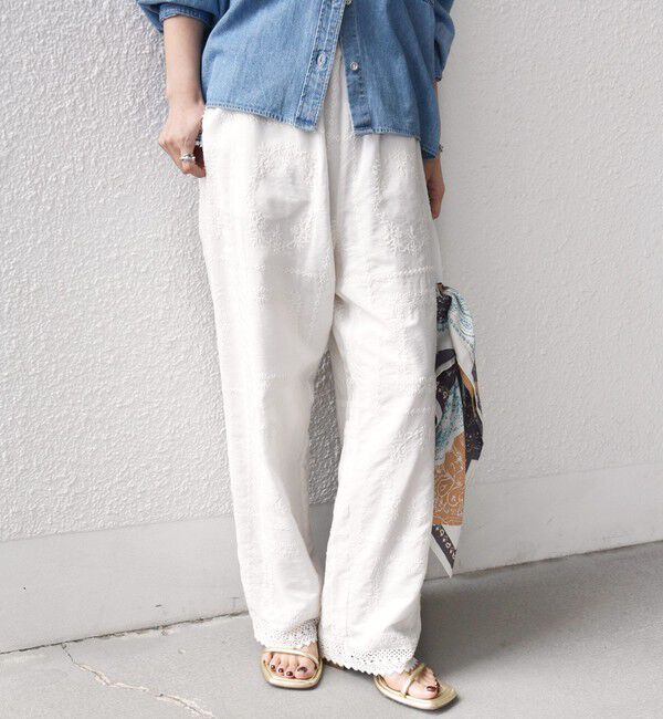 SHIPS for women「《予約》〈手洗い可能〉パッチワーク レース ドロスト パンツ」|その他|