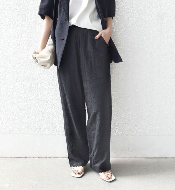 SHIPS for women「《予約》〈手洗い可能〉パッチワーク レース ドロスト パンツ」|その他|