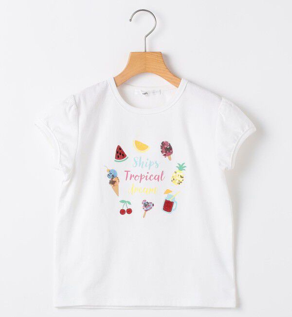 SHIPS KIDS「SHIPS KIDS:140～150cm / サマー モチーフ 半袖 Tシャツ」|Tシャツ・カットソー|オフホワイト