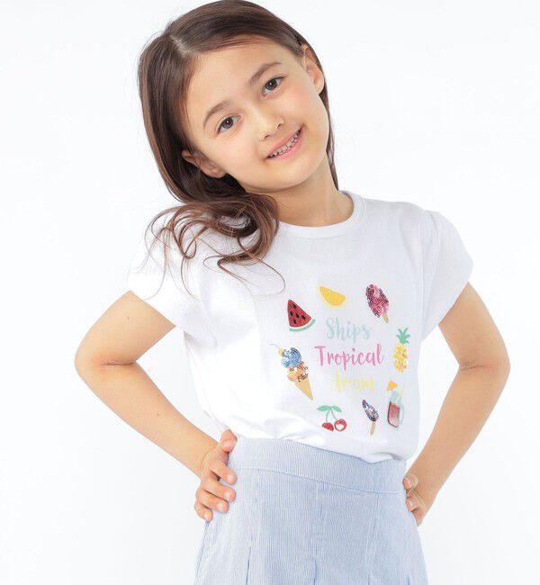 SHIPS KIDS「SHIPS KIDS:100～130cm / サマー モチーフ 半袖 Tシャツ」|Tシャツ・カットソー|