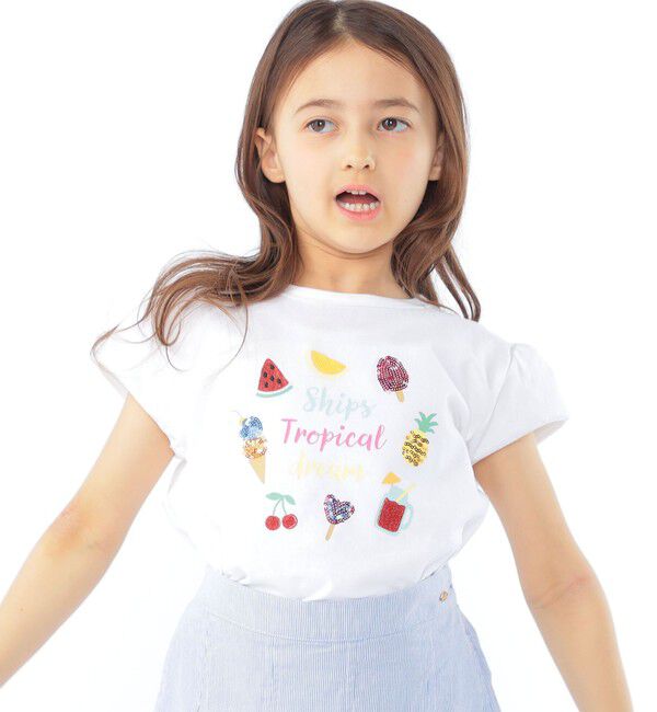 SHIPS KIDS「SHIPS KIDS:100～130cm / サマー モチーフ 半袖 Tシャツ」|Tシャツ・カットソー|