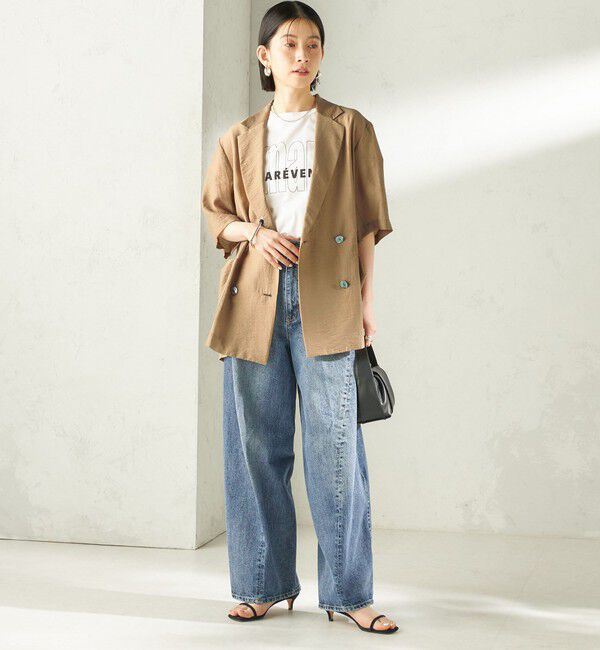 SHIPS for women「《予約》〈手洗い可能〉シルク混 シアー 羽織 半袖 ジャケット」|テーラードジャケット|