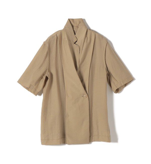 SHIPS for women「《予約》〈手洗い可能〉シルク混 シアー 羽織 半袖 ジャケット」|テーラードジャケット|