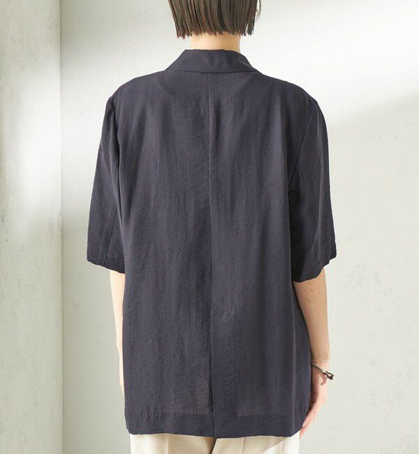 SHIPS for women「《予約》〈手洗い可能〉シルク混 シアー 羽織 半袖 ジャケット」|テーラードジャケット|