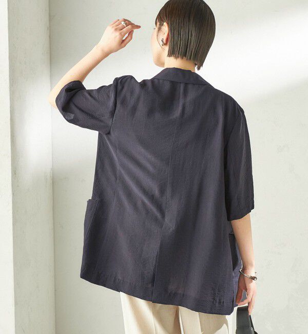 SHIPS for women「《予約》〈手洗い可能〉シルク混 シアー 羽織 半袖 ジャケット」|テーラードジャケット|