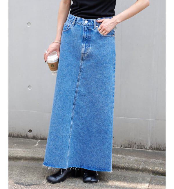 OUTDOOR PRODUCTS Usual Things「≪予約 追加5≫ULTデニムスリットリーンスカート」|スカート|