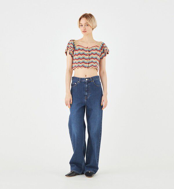 MACPHEE「ツイスティーボーダー クロップドトップス」|ニット・セーター|