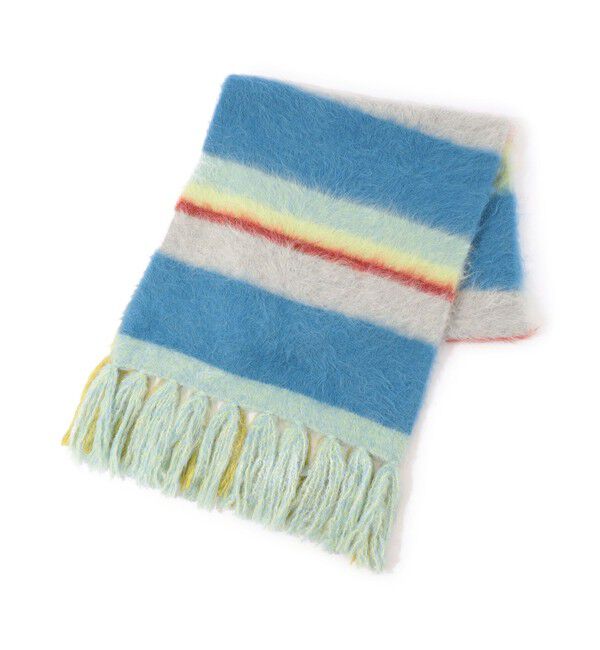 MACPHEE「ディップダイボーダー ストール」|ストール|64 ブルー系