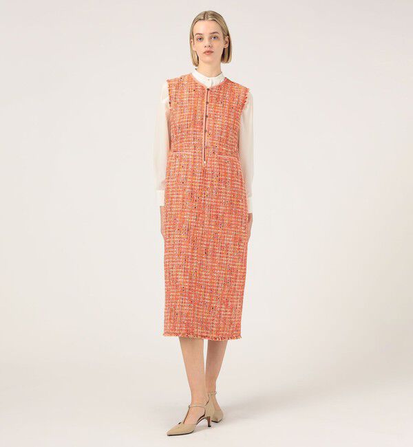 Ballsey「シャイニーカラーツイード ストレートジャンパースカート」|ジャンパースカート|