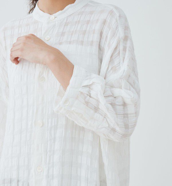 GALERIE VIE「シアーチェック ドロップショルダーシャツワンピース」|ワンピース|