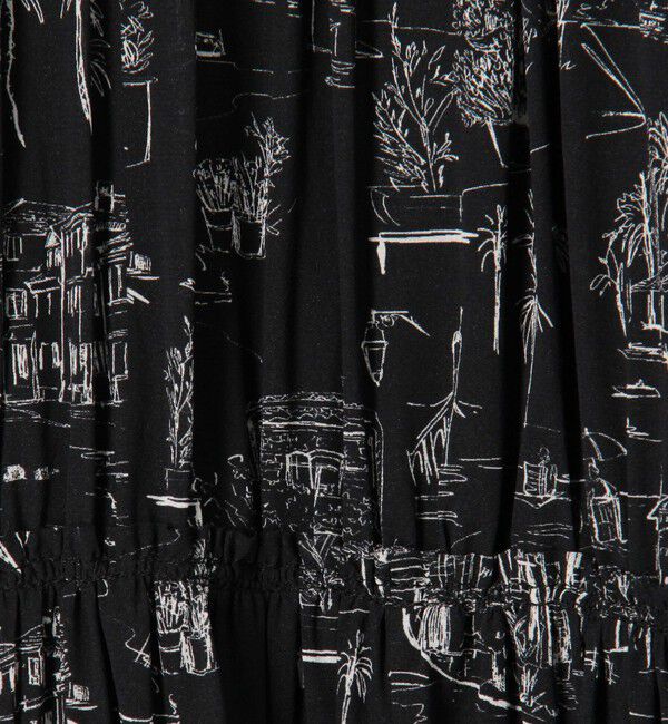 GALERIE VIE「 LandScapeシルクストレッチ ギャザーシャツドレス」|ワンピース|