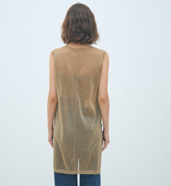 MACPHEE「シアーラメ ノースリーブワンピース」|ワンピース|