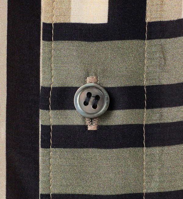 GALERIE VIE「シルクハブタエストライププリント バンドカラーシャツワンピース」|ワンピース|