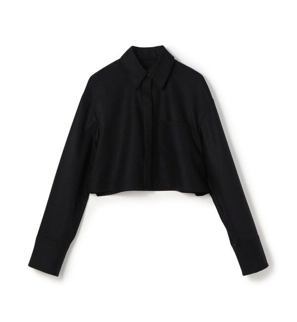 DES PRES「ウールポプリンメルトン クロップドシャツ」|シャツ・ブラウス|19 ブラック