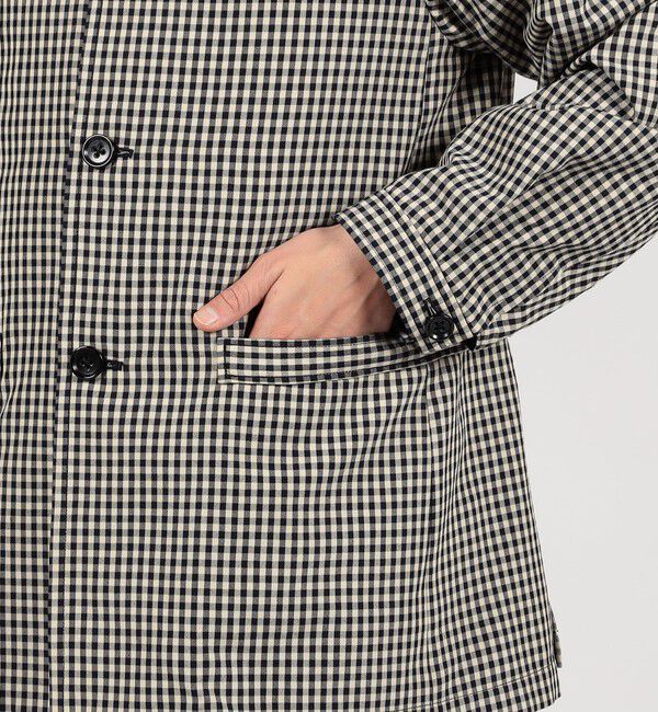 TOMORROWLAND MENS「シルクカシミア ギンガムチェック シングルブレステッド ショートコート」|その他|