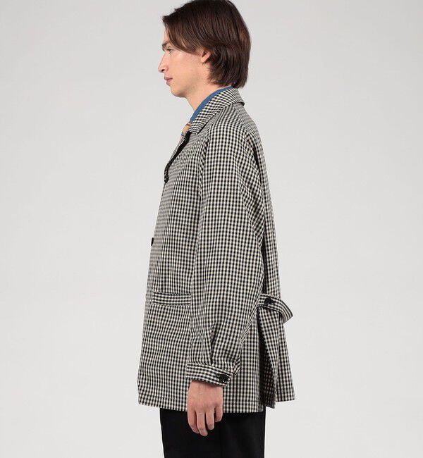 TOMORROWLAND MENS「シルクカシミア ギンガムチェック シングルブレステッド ショートコート」|その他|