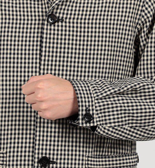 TOMORROWLAND MENS「シルクカシミア ギンガムチェック シングルブレステッド ショートコート」|その他|