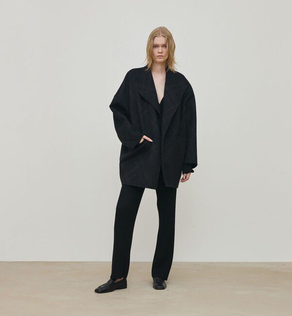 DES PRES「ダブルフェイスチェックジャガード ウィングカラーコート」|その他|