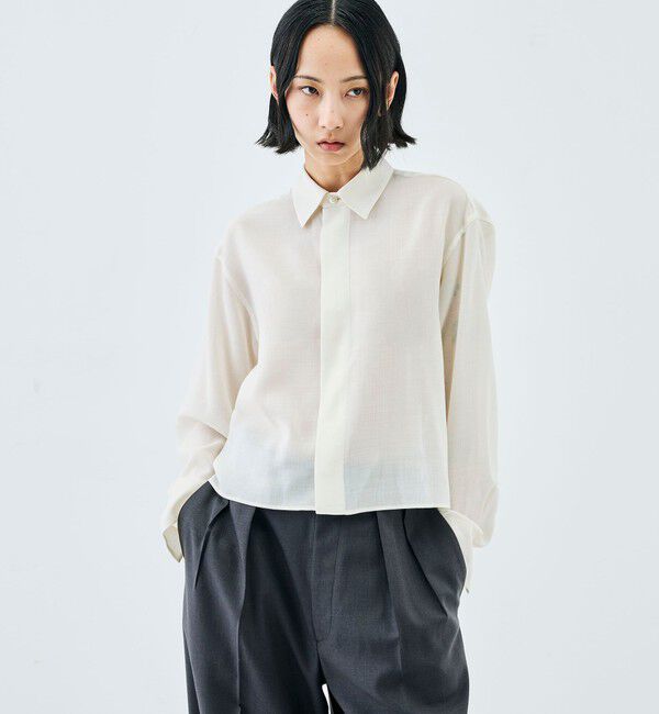 Edition「ウールビエラ クロップドシャツ」|シャツ・ブラウス|