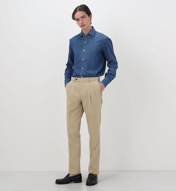 TOMORROWLAND MENS「シルクコットンリネン 2プリーツスラックス」|スラックス|