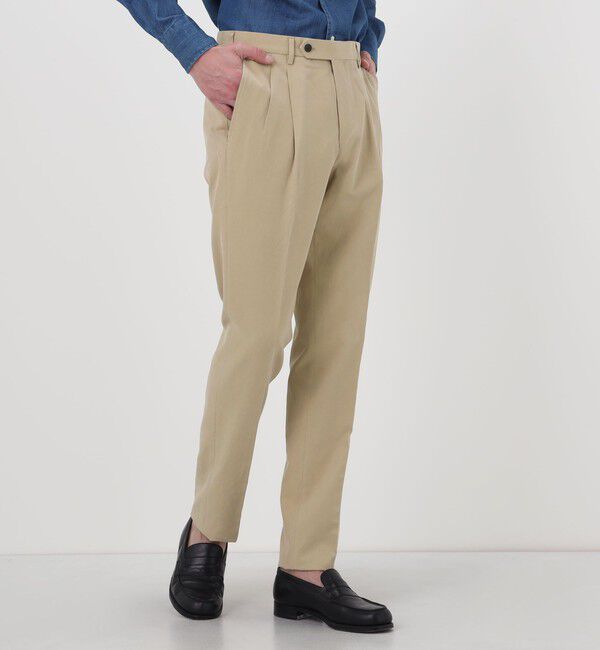 TOMORROWLAND MENS「シルクコットンリネン 2プリーツスラックス」|スラックス|