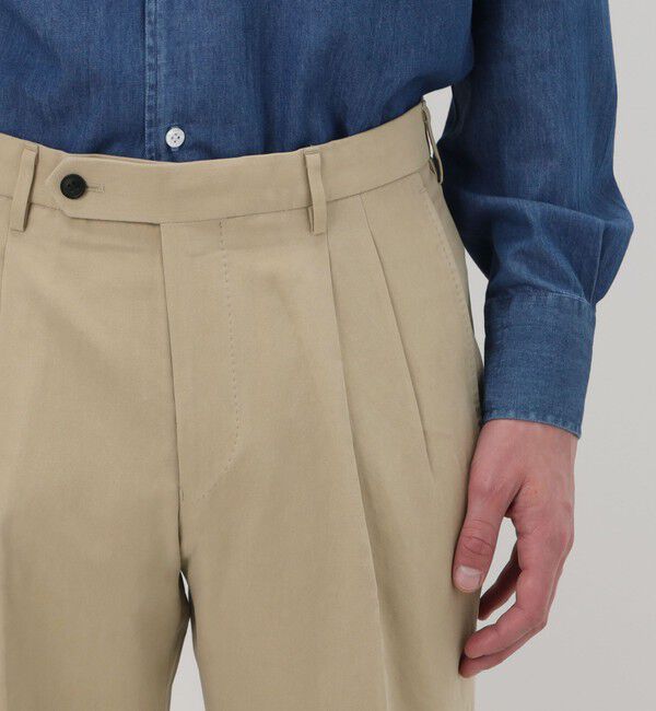 TOMORROWLAND MENS「シルクコットンリネン 2プリーツスラックス」|スラックス|