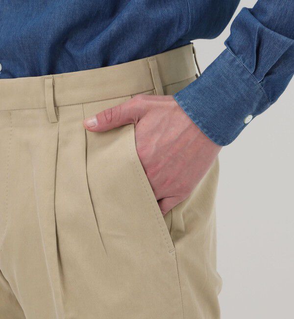 TOMORROWLAND MENS「シルクコットンリネン 2プリーツスラックス」|スラックス|