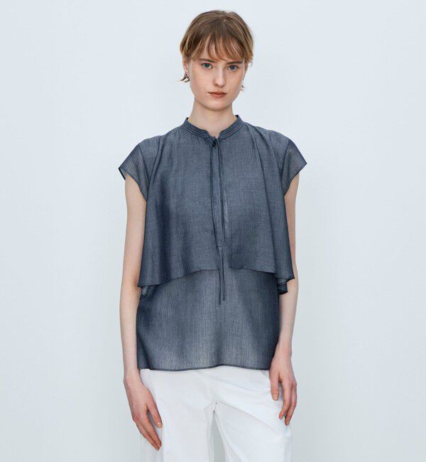 TOMORROWLAND collection「【WEB先行予約】レーヨンキュプラシャンブレー レイヤードブラウス」|シャツ・ブラウス|