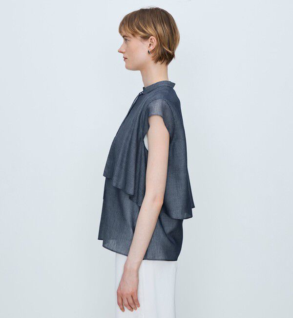 TOMORROWLAND collection「【WEB先行予約】レーヨンキュプラシャンブレー レイヤードブラウス」|シャツ・ブラウス|