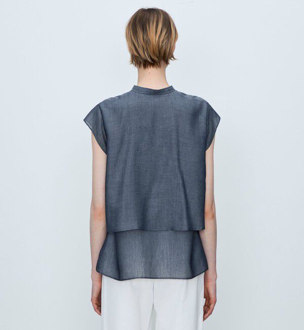 TOMORROWLAND collection「【WEB先行予約】レーヨンキュプラシャンブレー レイヤードブラウス」|シャツ・ブラウス|