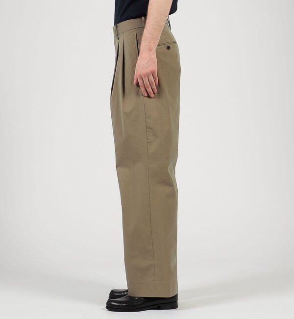 TOMORROWLAND MENS「コットンナイロンツイル 2タックワイドストレートパンツ」|スラックス|